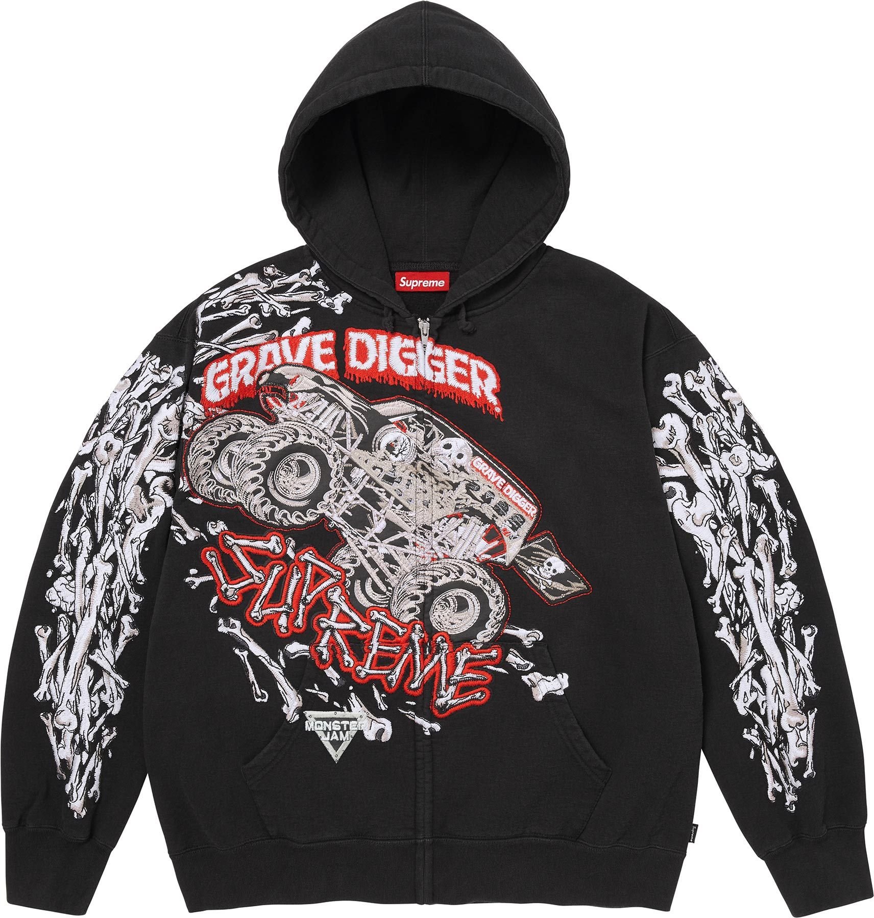 Monster Jam™ Grave Digger™ Bones Zip Up Hooded Sweatshirt
